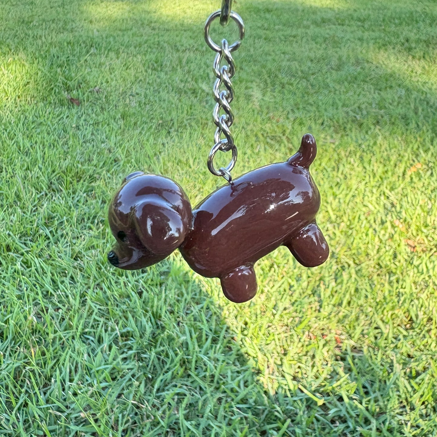 Handmade Clay Dachshund Keychain - Sausage Dog Charm
