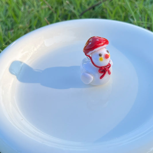 Handmade Clay Duck Keychain with Red Mushroom Hat & Bow | Kawaii Bag Charm