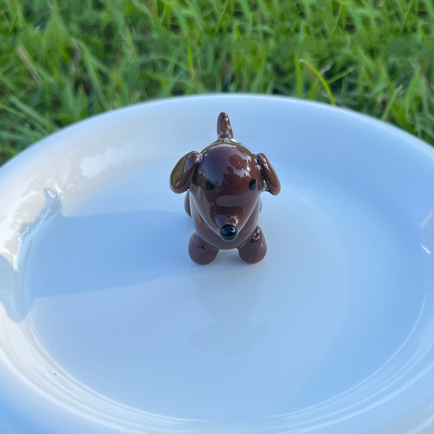 Handmade Clay Dachshund Keychain - Sausage Dog Charm