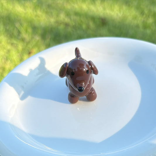 Handmade Clay Dachshund Keychain - Sausage Dog Charm