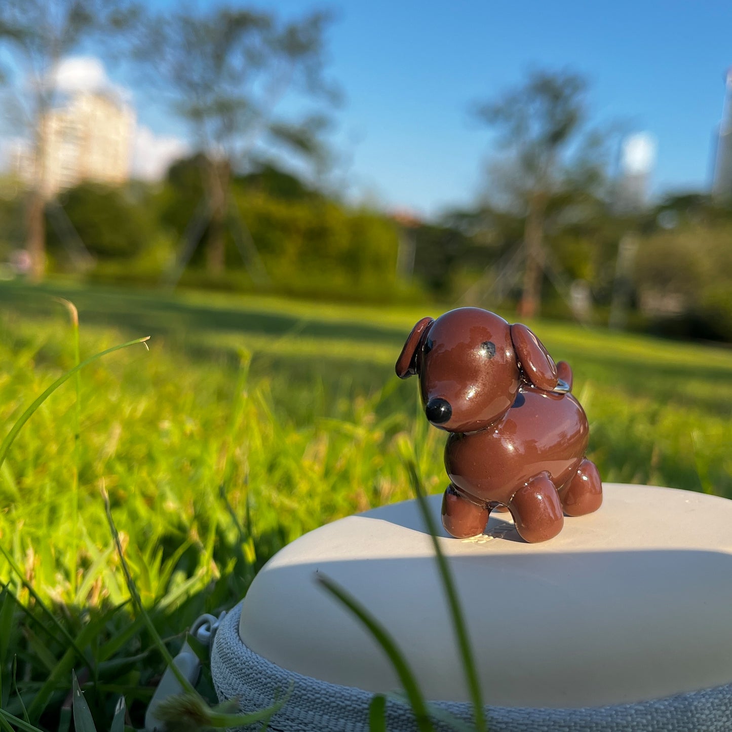 Handmade Clay Dachshund Keychain - Sausage Dog Charm