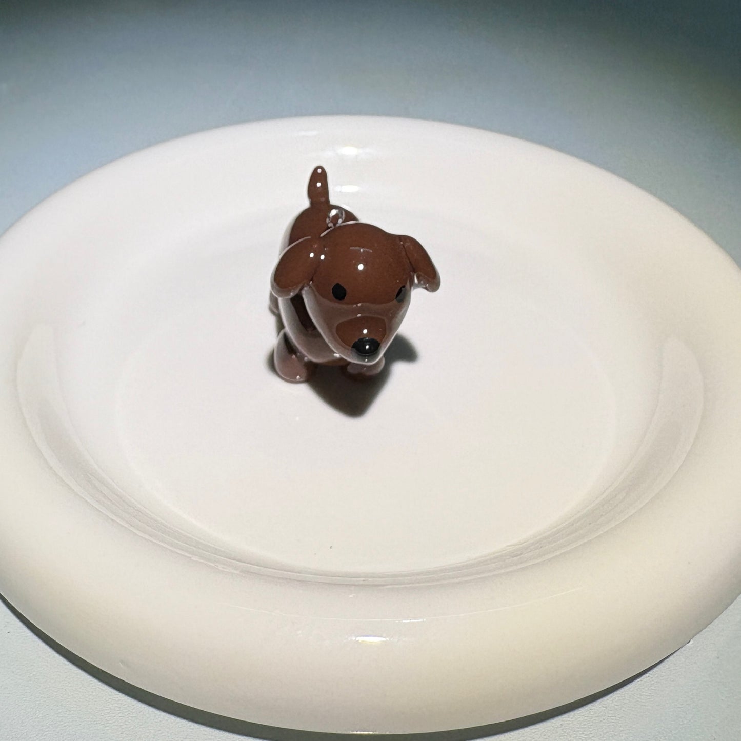 Dachshund Keychain - Handmade Clay Charm