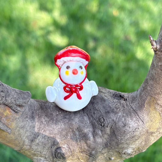 Handmade Clay Duck Keychain with Red Mushroom Hat & Bow | Kawaii Bag Charm