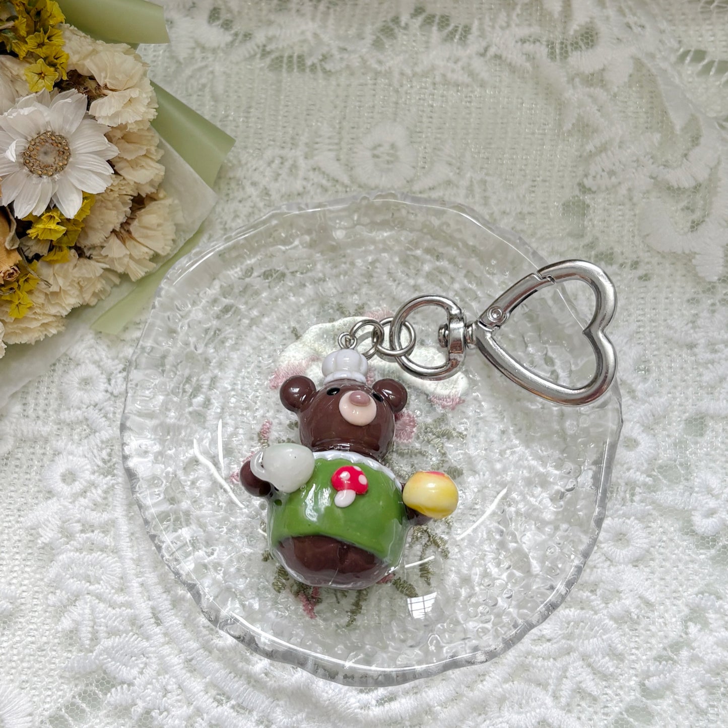 Chef Bear with Green Apron Charm