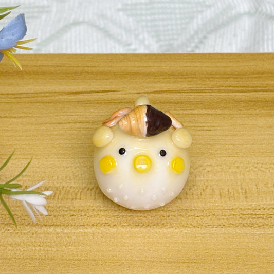 Chocolate Dipped Croissant Pufferfish Desk Friend