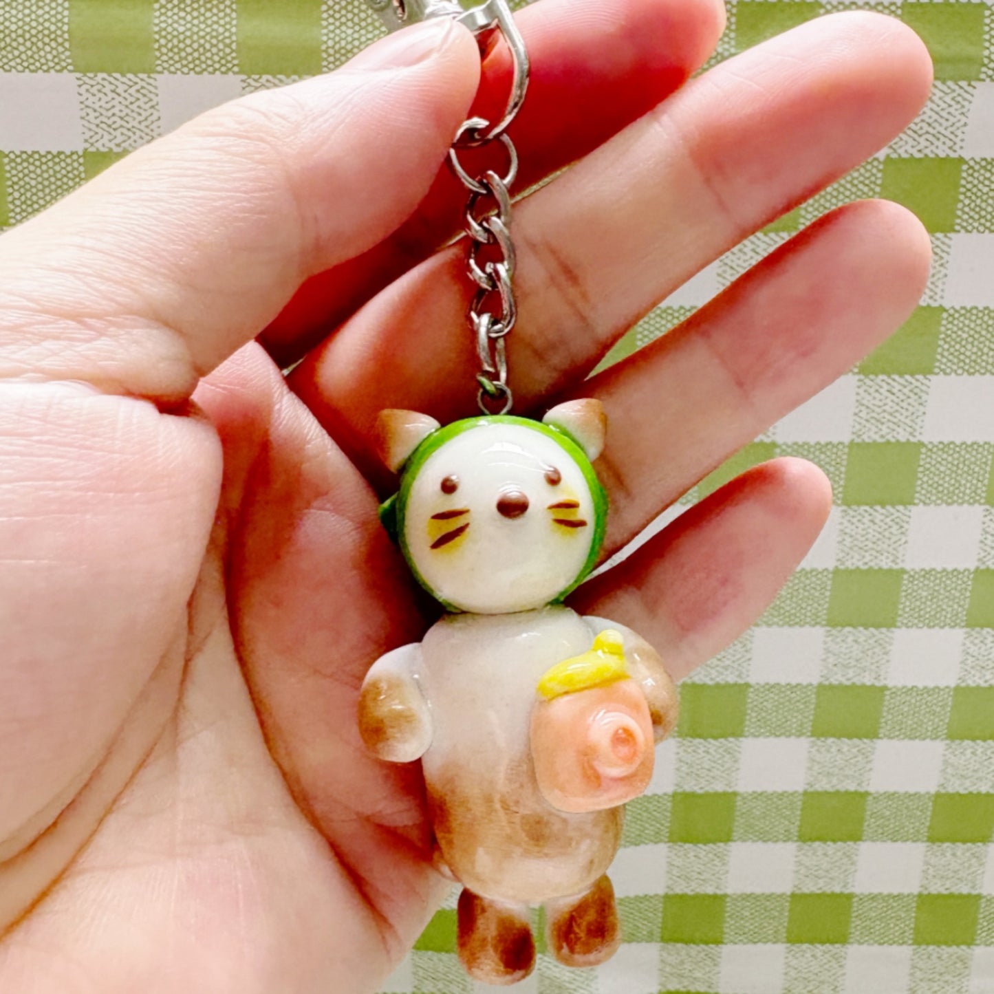 Siamese Cat Keychain - Floral Bandana & Camera Charm