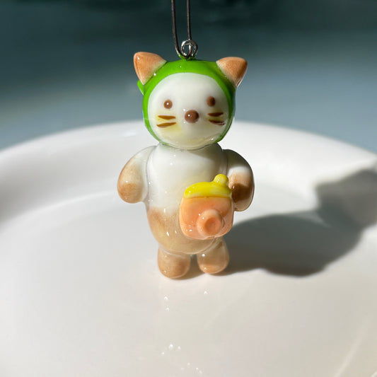 Siamese Cat Keychain - Floral Bandana & Camera Charm