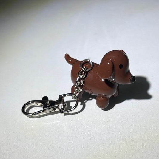Dachshund Keychain - Handmade Clay Charm