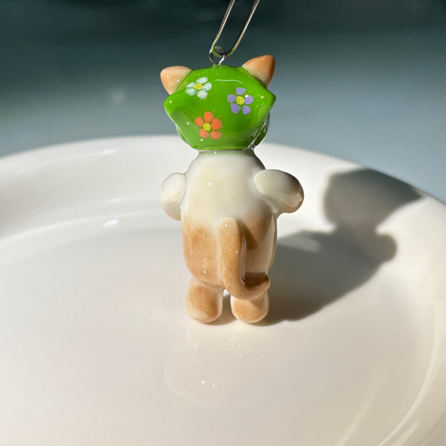 Siamese Cat Keychain - Floral Bandana & Camera Charm