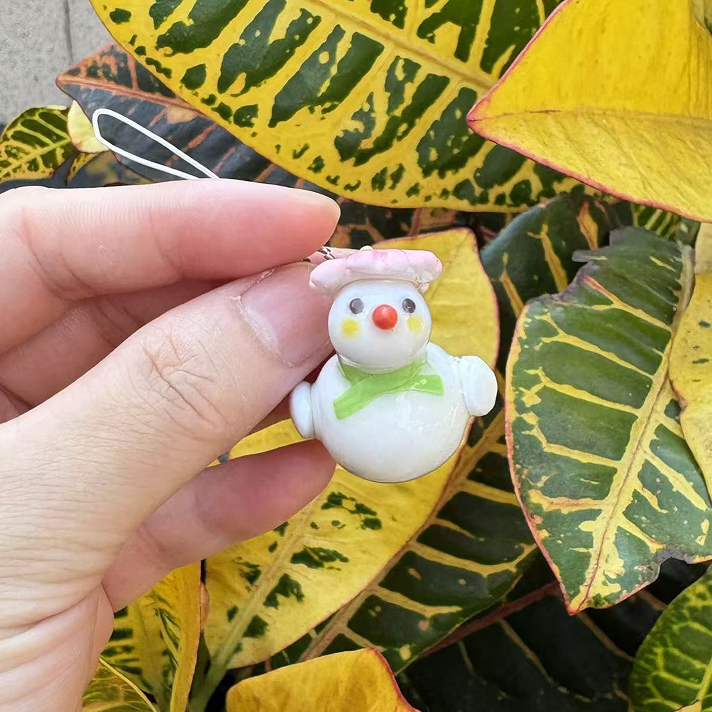 Sakura Duckling – Handmade Clay Duck Keychain with Cherry-Blossom & Scarf | Kawaii Gift